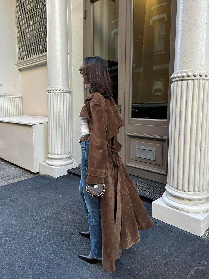 Emma | Suède Trenchcoat